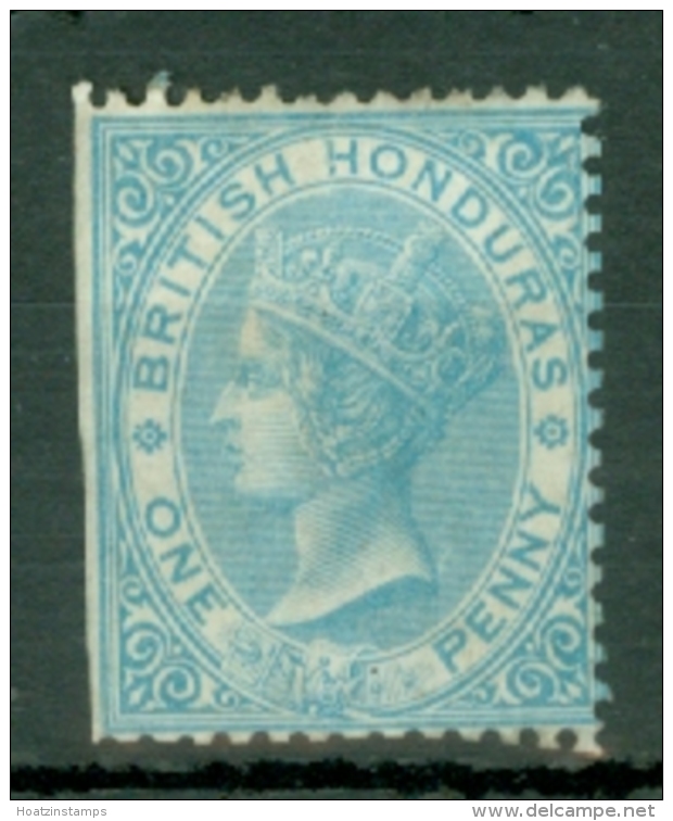 British Honduras: 1865   QV    SG1    1d    Pale Blue  [No Wmk  Perf: 14]    MH - Honduras Británica (...-1970)