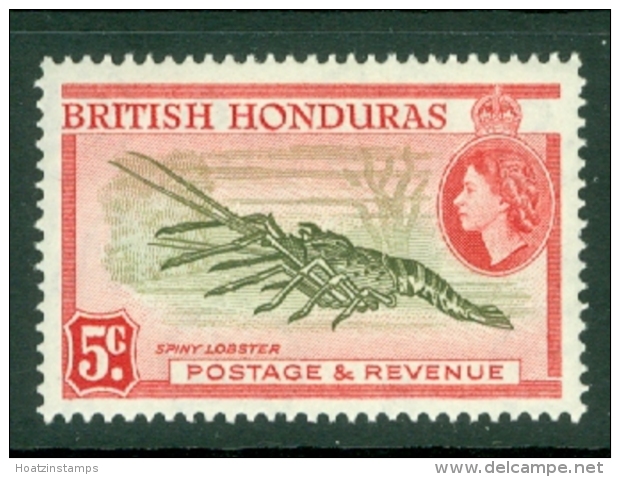 British Honduras: 1953/62   QE II - Pictorial   SG183a    5c   [Perf: 14]  MH - British Honduras (...-1970)