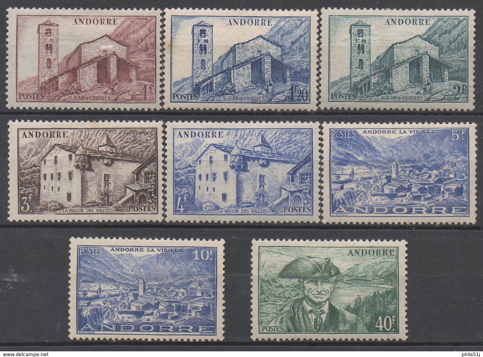 ANDORRE  FRANCAIS  N°100/101/103/106/107/109/113/117__NEUF*VOIR SCAN - Used Stamps