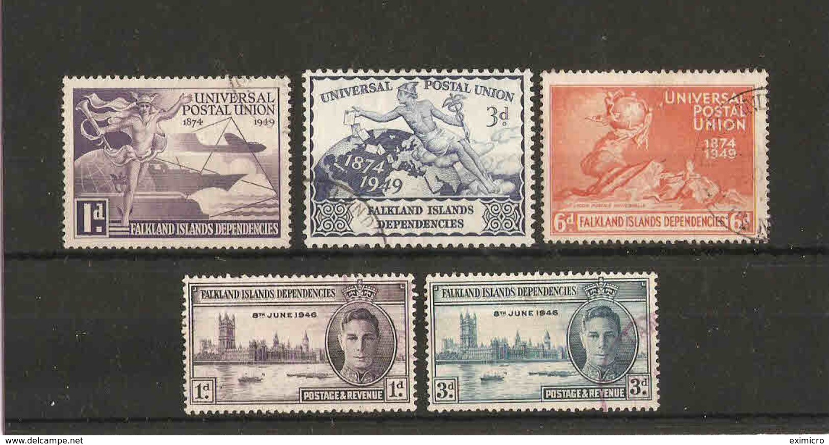 FALKLAND ISLANDS DEPENDENCIES 1946 VICTORY SET And 1949 UPU SET TO 6d FINE USED Cat £10 - Falkland