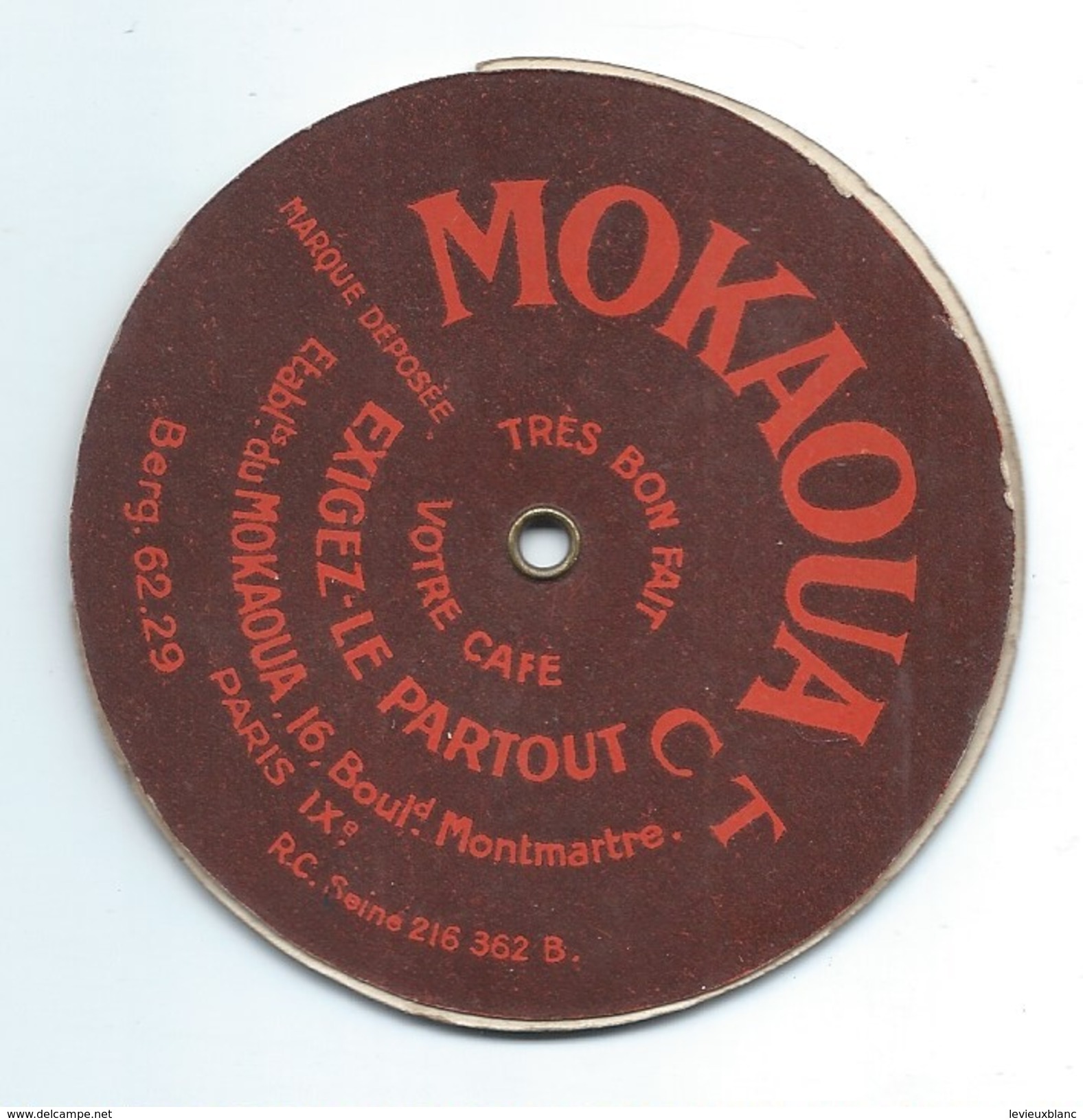 Calendrier Circulaire/Pour 112 Ans(1843-1955)/Mokaoua/Bd Montmartre/Paris IXéme/Joseph Charles /Vers 1920-30  CAL355 - Autres & Non Classés