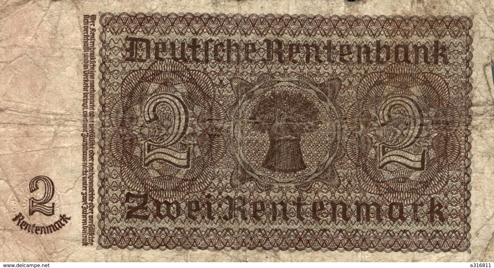 2 RENTENMARK 1937 - Altri & Non Classificati