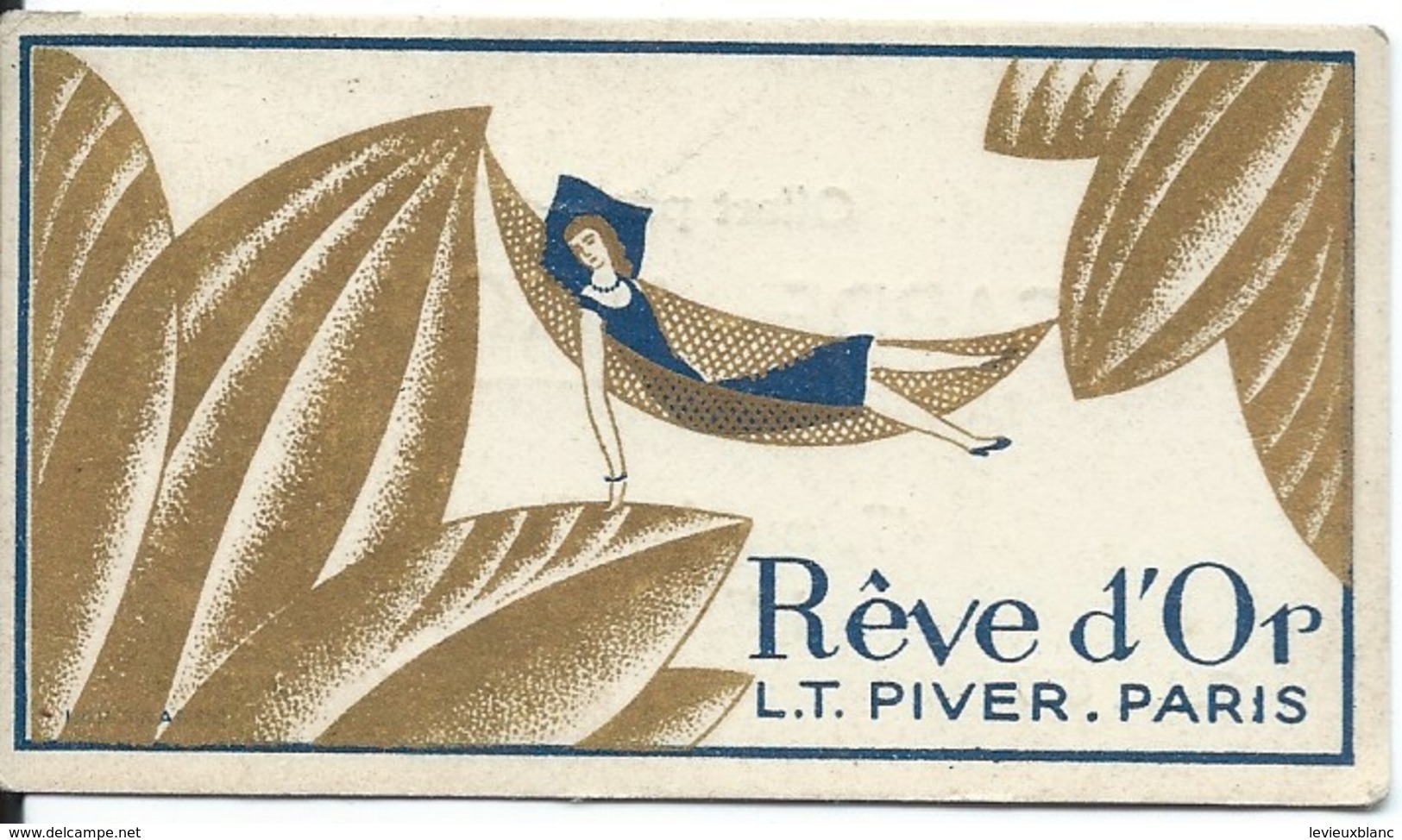 Carte Parfumée/Rêve D'Or/L.T. PIVER /Paris /Garde-Leroy. LENS/ Pas De Calais/Vers 1930         PARF96 - Antiguas (hasta 1960)