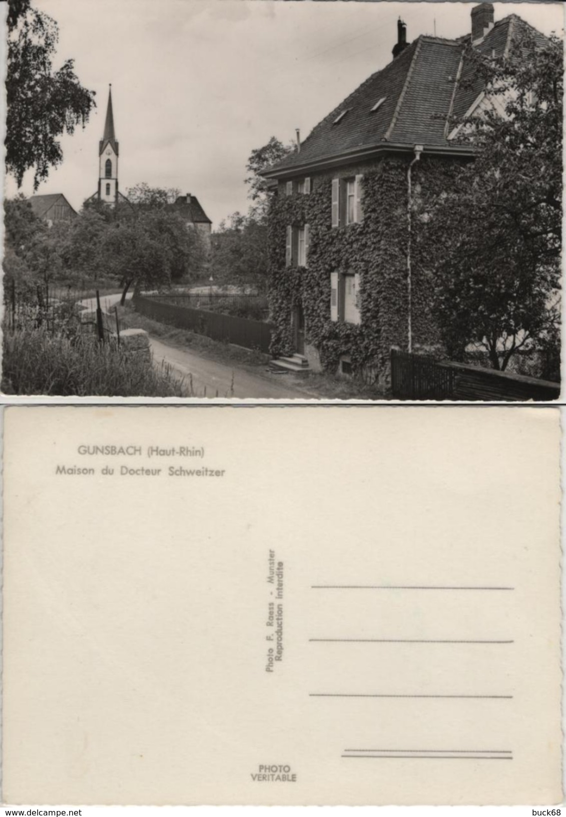 Carte Postale Dr Albert SCHWEITZER Prix Nobel Paix Maison Gunsbach (Haut-Rhin) - Prix Nobel