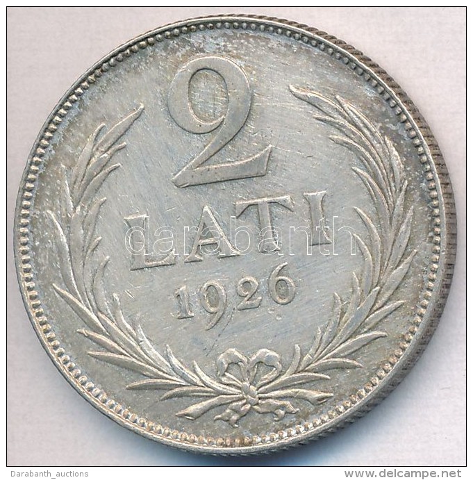 Lettorsz&aacute;g 1926. 2L Ag T:2 Patina
Latvia 1926. 2 Lati Ag C:XF Patina
Krause KM#8 - Non Classés