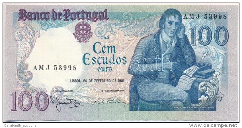 Portug&aacute;lia 1981. 100E T:III
Portugal 1981. 100 Escudos C:F
Krause 178 - Non Classés