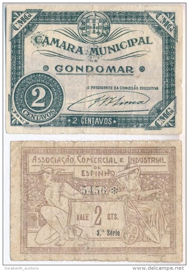 Portug&aacute;lia / Espinho 1920. 2c Sz&uuml;ks&eacute;gp&eacute;nz + Gondomar ~1920. 2c... - Non Classés