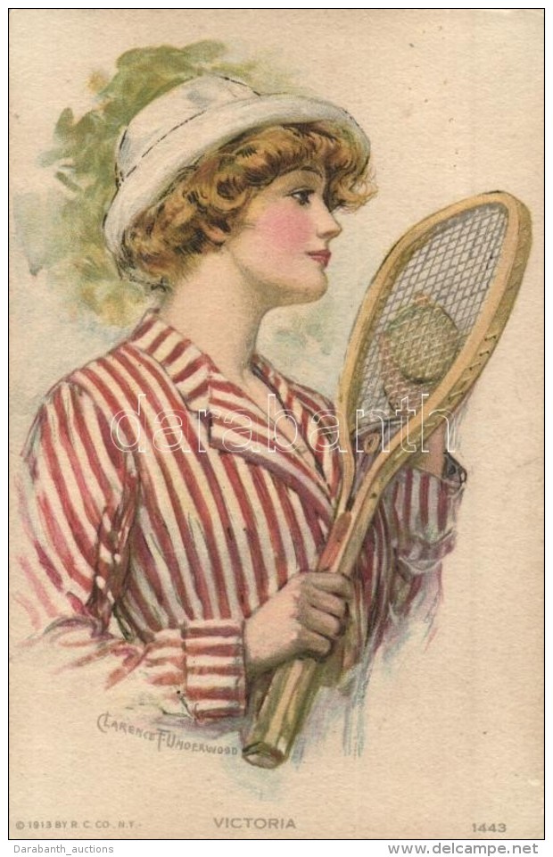 * T1/T2 Victoria / Tennis Playing Lady. R.C. Co. 1443. S: Clarence F. Underwood - Unclassified