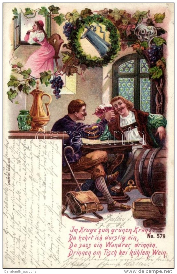 T2/T3 1899 Im Kruge Zum Gr&uuml;nen Kranze... / German Pub Scene, Litho - Non Classés