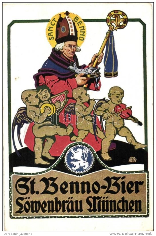 * T2/T3 St. Benno-Bier L&ouml;wenbrau M&uuml;nchen / Beer Advertisement S: Otto Obermeier (EK) - Zonder Classificatie