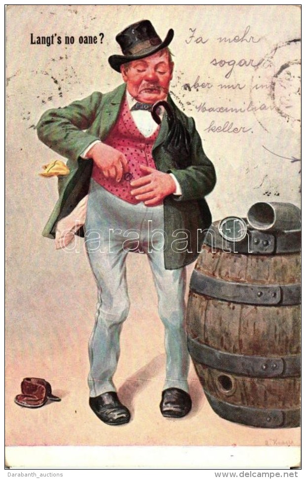 T2 Langt's No Oane? / Drunk Man, Humour, C.A. &amp; Co. M. No. 3578. S: Kraus - Non Classés