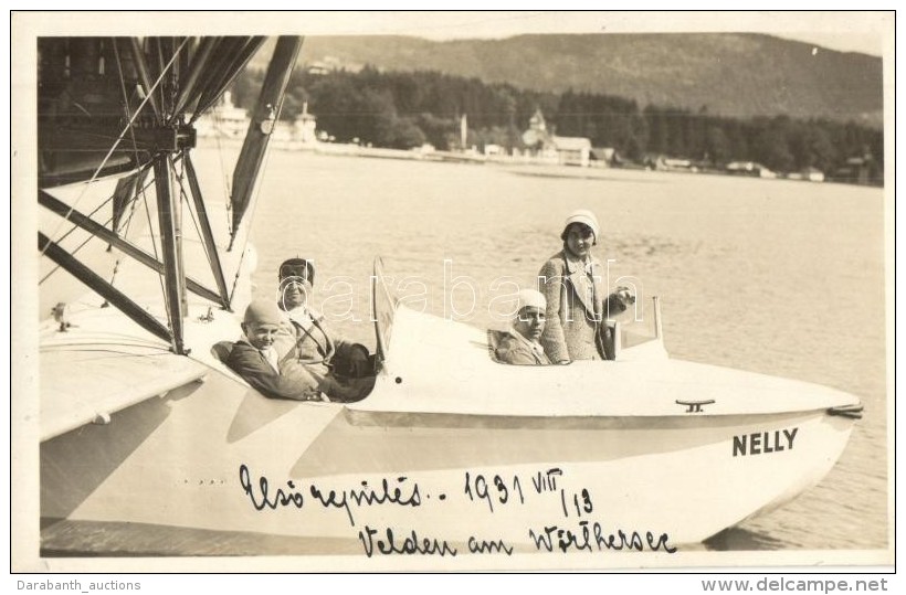 * T1/T2 1931 Velden Am W&ouml;rthersee, First Flight On Nelly Seaplane, Hydroplane. Sauer Photo - Unclassified