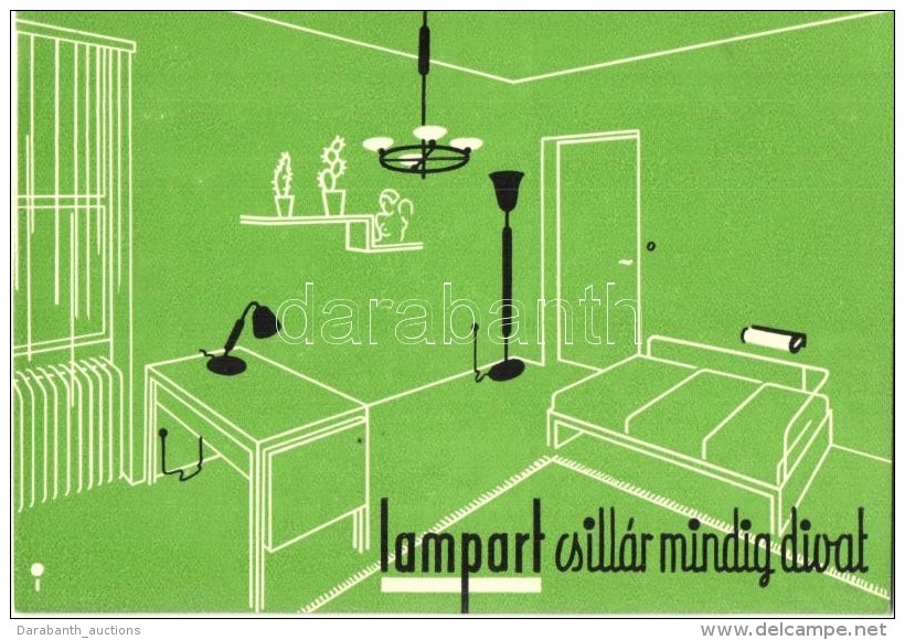 ** T1 Lampart Csill&aacute;r Mindig Divat. Rekl&aacute;mlap / Hungarian Chandelier Advertisement Art Postcard - Non Classés