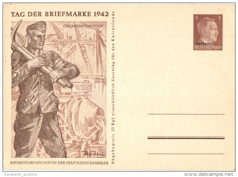 ** T1 1942 Tag Der Briefmarke, Einheitsorganization Der Deutschen Sammler, Organisation Todt / Stamp Day, Unity... - Non Classés