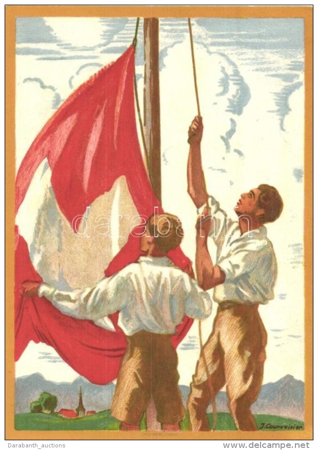 ** T1/T2 1929 Bundesfeier / Swiss National Fest, Flag, 25 Ga S: J. Courvoisier - Non Classés