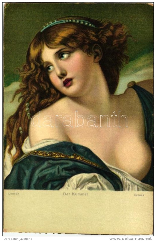 ** T2/T3 'Der Kummer' / The Sorrow, Art Postcard, Stengel &amp; Co. No. 29930, Litho, S: Jean Baptiste Greuze - Zonder Classificatie