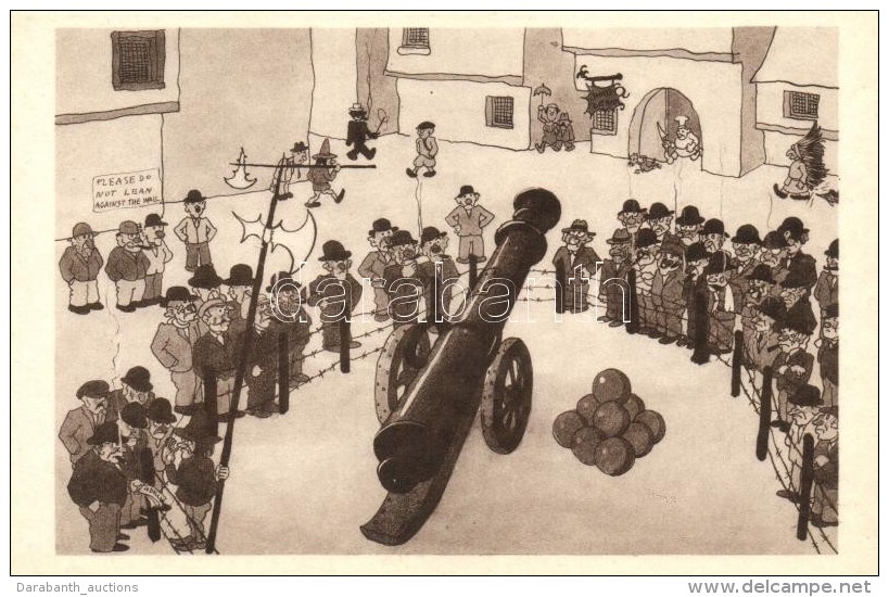 ** T1 1933 Chicago World's Fair Art Postcard, They Admire The Old Gun; Messrs Wellens &amp; Godenne S: Jean Dratz - Unclassified