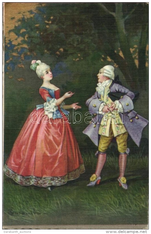 T2 Baroque Couple, Italian Art Postcard S: Colombo - Zonder Classificatie