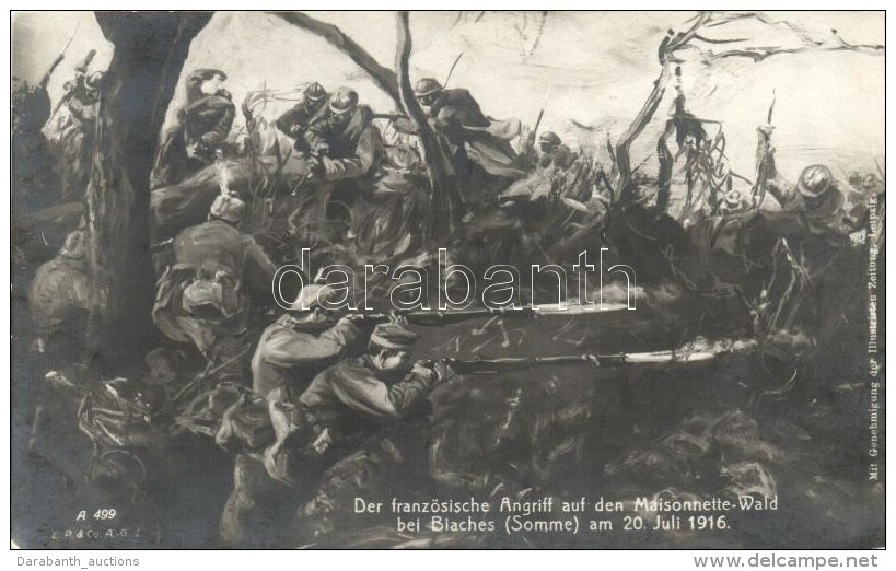 ** T2 1916 Der Franz&ouml;siche Angriff Auf Den Maisonnette Wald Bei Biaches / WWI French-German Battle - Non Classificati