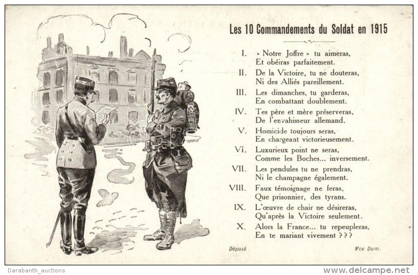 ** T2 Les 10 Commandements Du Soldat En 1915 / The 10 Commandments Of A Soldier In 1915, WWI French Military - Non Classés