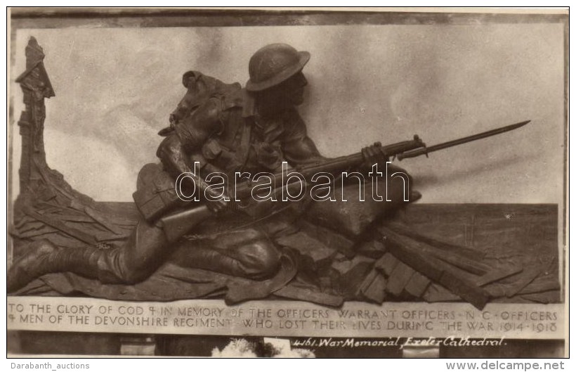 ** T1 Exeter, World War I War Memorial In The Cathedral, British Soldier With Rifle - Non Classés