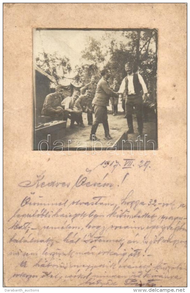 T3 1917 Tek&eacute;zÅ‘ Katon&aacute;k A T&aacute;borban. Feldpostkarte / WWI K.u.K. Soldiers Playing Bowling At The... - Non Classés