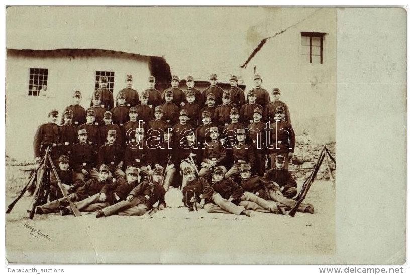 ** T3 WWI Hungarian Soldiers, Guns, Group Photo 'Foto Gr. Zimolo' (fa) - Non Classificati