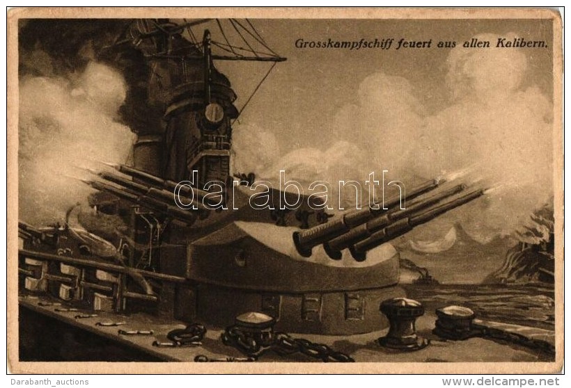 ** T3 Grosskampfschiff Feuert Aus Allen Kalibern / WWI K.u.K. Battleship, Nr. M. 119. (EB) - Non Classés