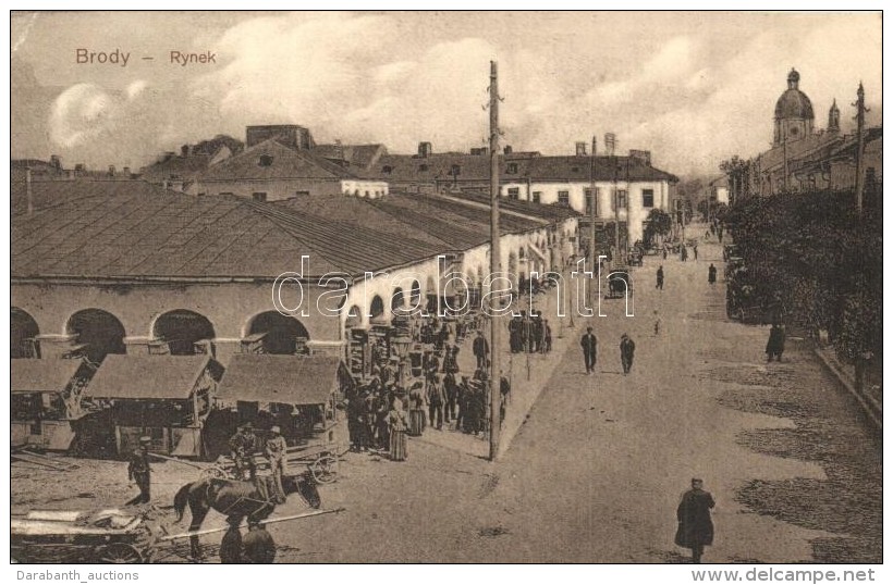 T2/T3 Brody, Brodach; Rynek / Market, Street View + M. Kir. Veszpr&eacute;mi IV/31. N&eacute;pfelkelÅ‘... - Non Classés