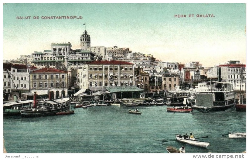 * T2/T3 Constantinople, Pera, Galata, Port With Ships  (EK) - Zonder Classificatie