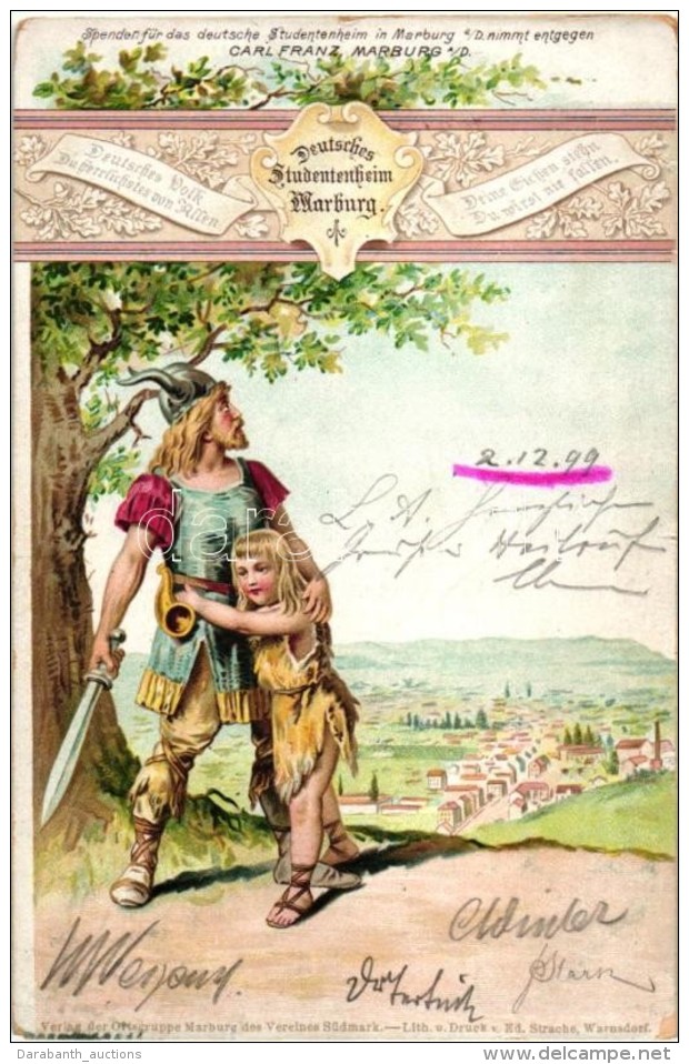 T3 1899 Maribor, Marburg; Spenden F&uuml;r Das Deutsche Studentenheim, Ed Strache / Charity Card For The German... - Non Classés