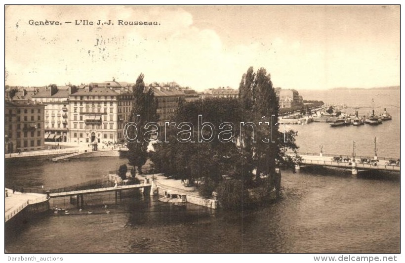 T2/T3 Geneva, Geneve; L'Ile J.-J. Rousseau / Island, '1914 Centenaire De La R&eacute;union De Geneve' So. Stpl.... - Non Classés