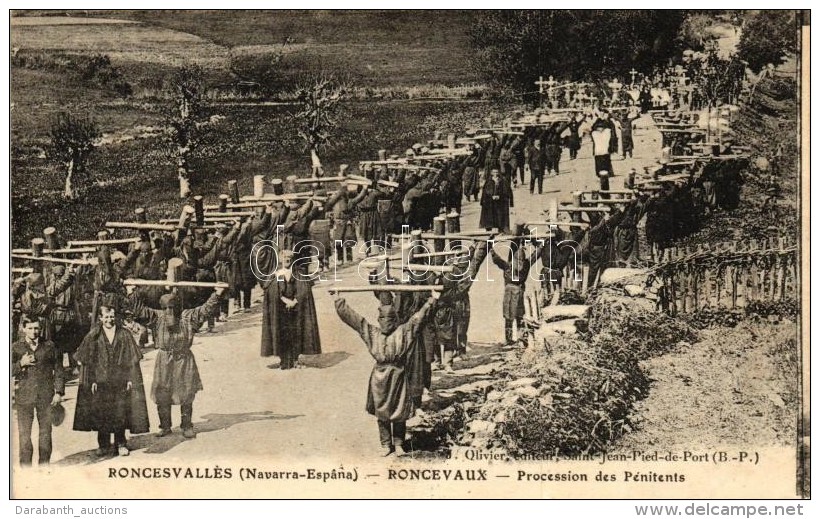 ** T2 Roncesvalles, Roncevaux, Procession Des Penitents / Penitents' March - Non Classés