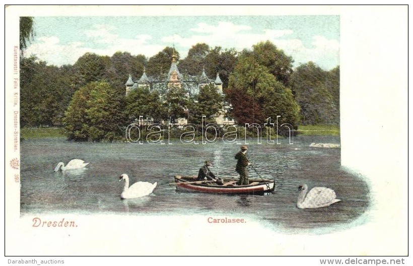 ** T2 Dresden, Carolasee, Carola-Schl&ouml;sschen / Lake, Garden, Swans, Boat, Small Castle - Non Classés