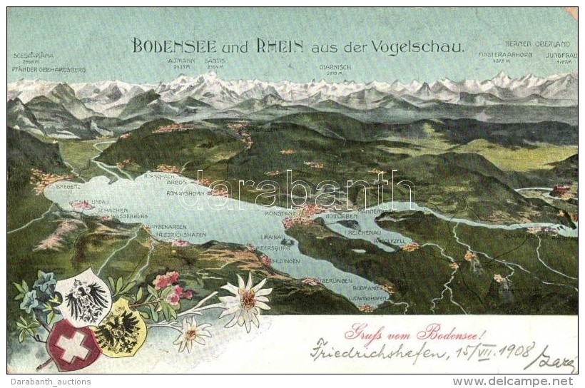 * T2/T3 Bodensee Und Rhein Aus Der Vogelschau / Map (Rb) - Unclassified