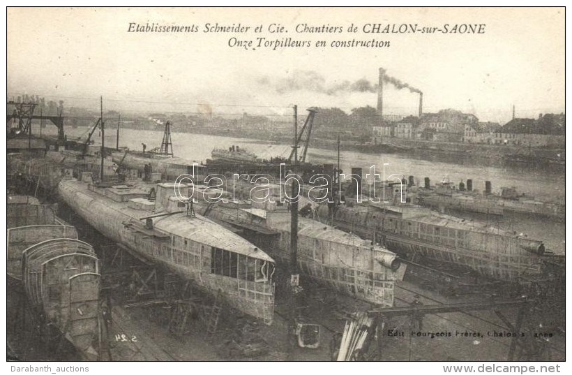 ** T2/T3 Chalon-sur-Saone, Etablissement Schneider Et Cie. Chantiers, Onze Torpilleurs / Battleship Factory,... - Zonder Classificatie