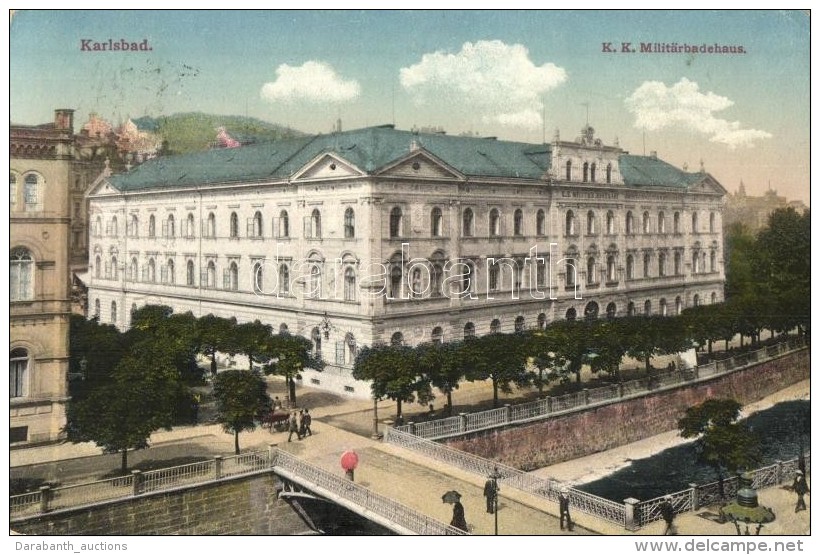 T2/T3 Karlovy Vary, Karlsbad; K. K. Milit&auml;rbadehaus / K.u.K. Military Spa, Bridge, Br&uuml;ck &amp; Sohn No.... - Non Classés