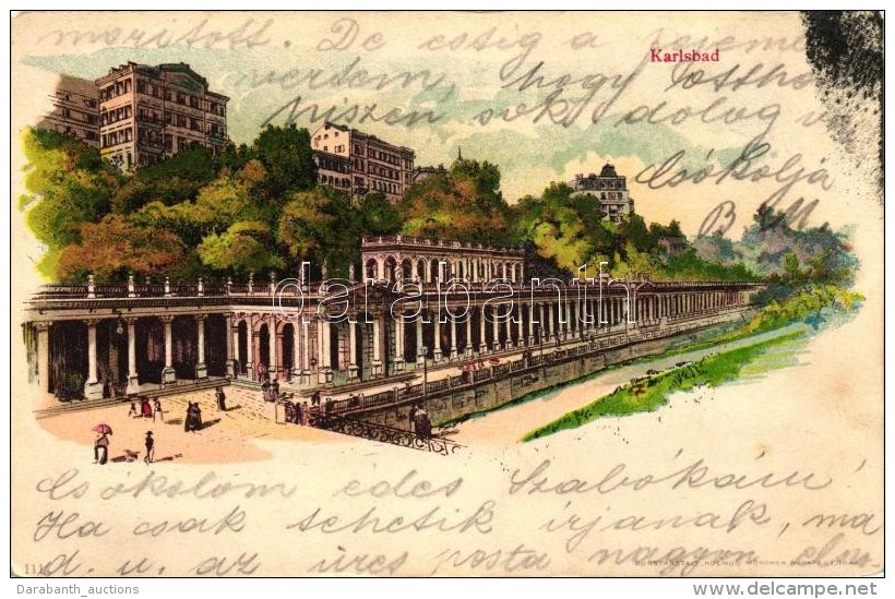 T2/T3 Karlovy Vary, Karlsbad; M&uuml;hl Colonnade / Mill Colonnade, Litho (EK) - Non Classés