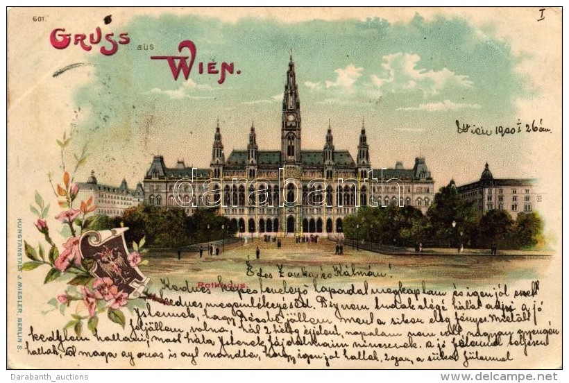 T2 Vienna, Wien, Rathaus, Verlag J. Miesler / Town Hall, Litho - Ohne Zuordnung