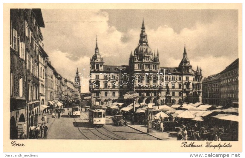 T2/T3 Graz, Rathaus Hauptplatz / Main Square, City Hall, Tram, Kastner &amp; &Ouml;hler Shop (EK) - Non Classés