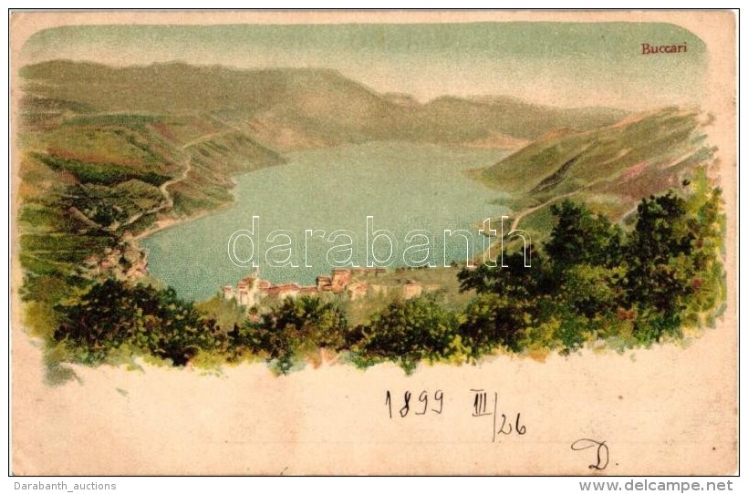 T2/T3 1899 Bakar, Bukkari, Buccari; General View, Litho (EK) - Non Classés