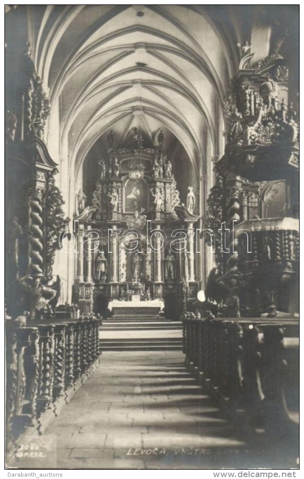 ** T1 LÅ‘cse, Levoca; Vn&uacute;tro Gymn Kostola / Templom BelsÅ‘ / Church Interior, Kopasz Photo - Non Classés