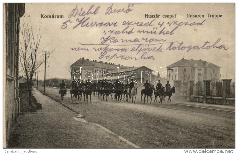 T2 1915 Kom&aacute;rom, Husz&aacute;r Csapat / Husaren Truppe / Hungarian Cavalrymen - Zonder Classificatie