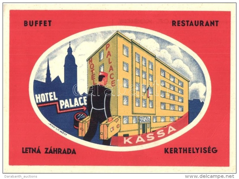 ** T3 Kassa, Kosice; Hotel Palace Rekl&aacute;mlap / Hotel Advertisement Card S: Wiko (EB) - Zonder Classificatie