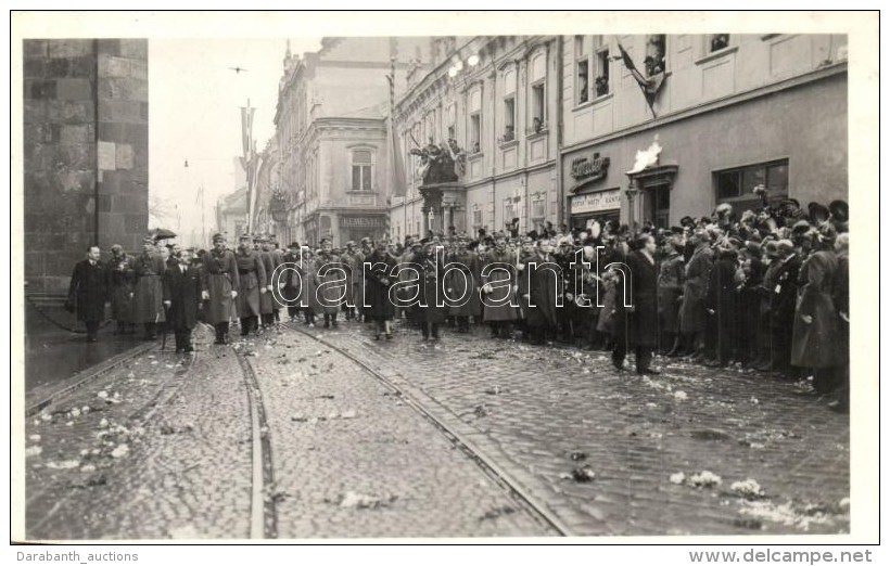 ** T4 1938 Kassa, Kosice; Bevonul&aacute;s, Korm&aacute;nyz&oacute;i P&aacute;r, Horthy &eacute;s Purgly,... - Non Classés