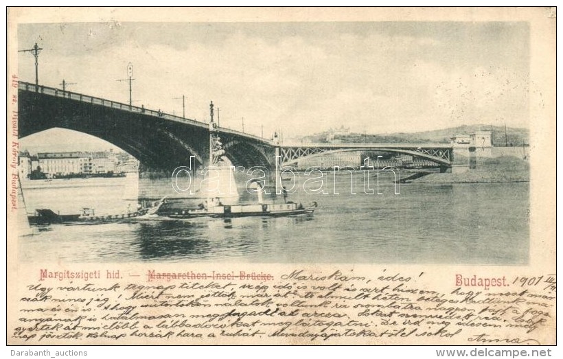 * T4 Budapest XIII. Margitszigeti H&iacute;d, GÅ‘zhaj&oacute;, Divald K&aacute;roly 419. Sz. (r) - Non Classés