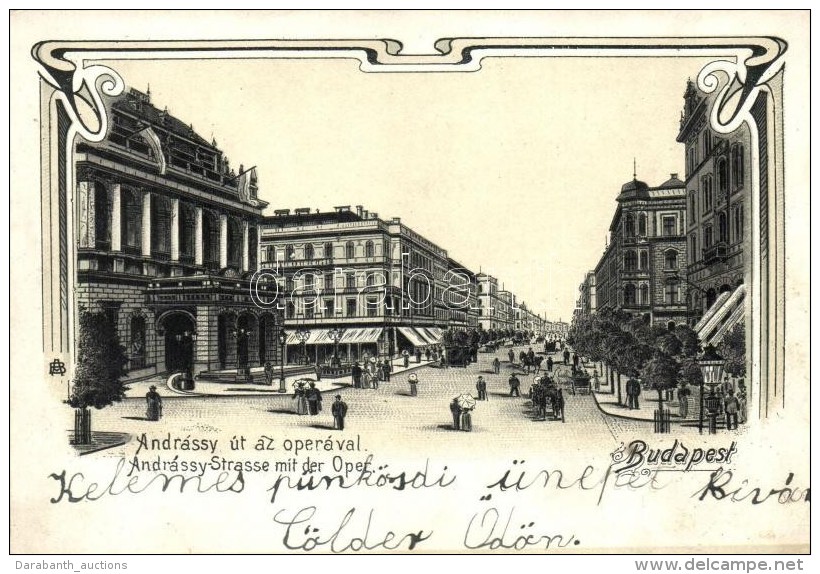 * T2 Budapest VI. Andr&aacute;ssy &uacute;t Az Oper&aacute;val, Art Nouveau Litho - Non Classés