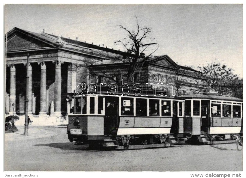 ** Budapest, Villamosok - 2 Db MODERN Fekete-feh&eacute;r K&eacute;peslap / 2 Modern Postcards - Non Classés