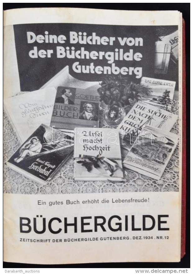 Zeitschrift Der B&uuml;chergilde Gutenberg. Dez. 1934. Nr. 12. Wien, 1935, Gutenberg. 208 P. Korabeli... - Zonder Classificatie
