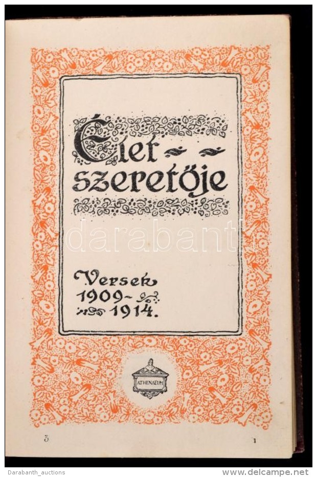 Gy&oacute;ni G&eacute;za: &Eacute;let SzeretÅ‘je. Versek 1909-1914. Bp., 1918, Athenaeum. M&aacute;sodik... - Non Classés